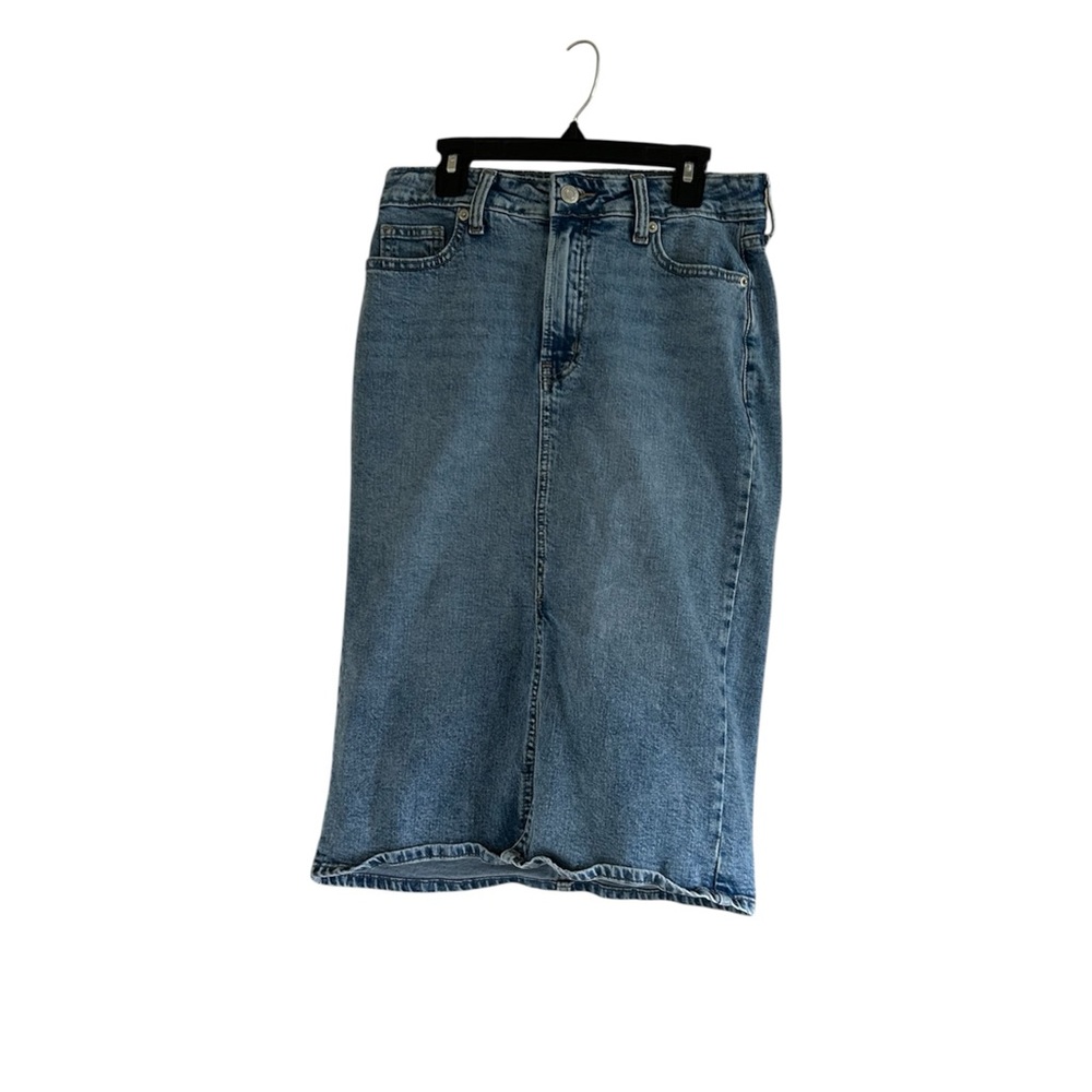 GAP Denim Midi Skirt in Light Blue